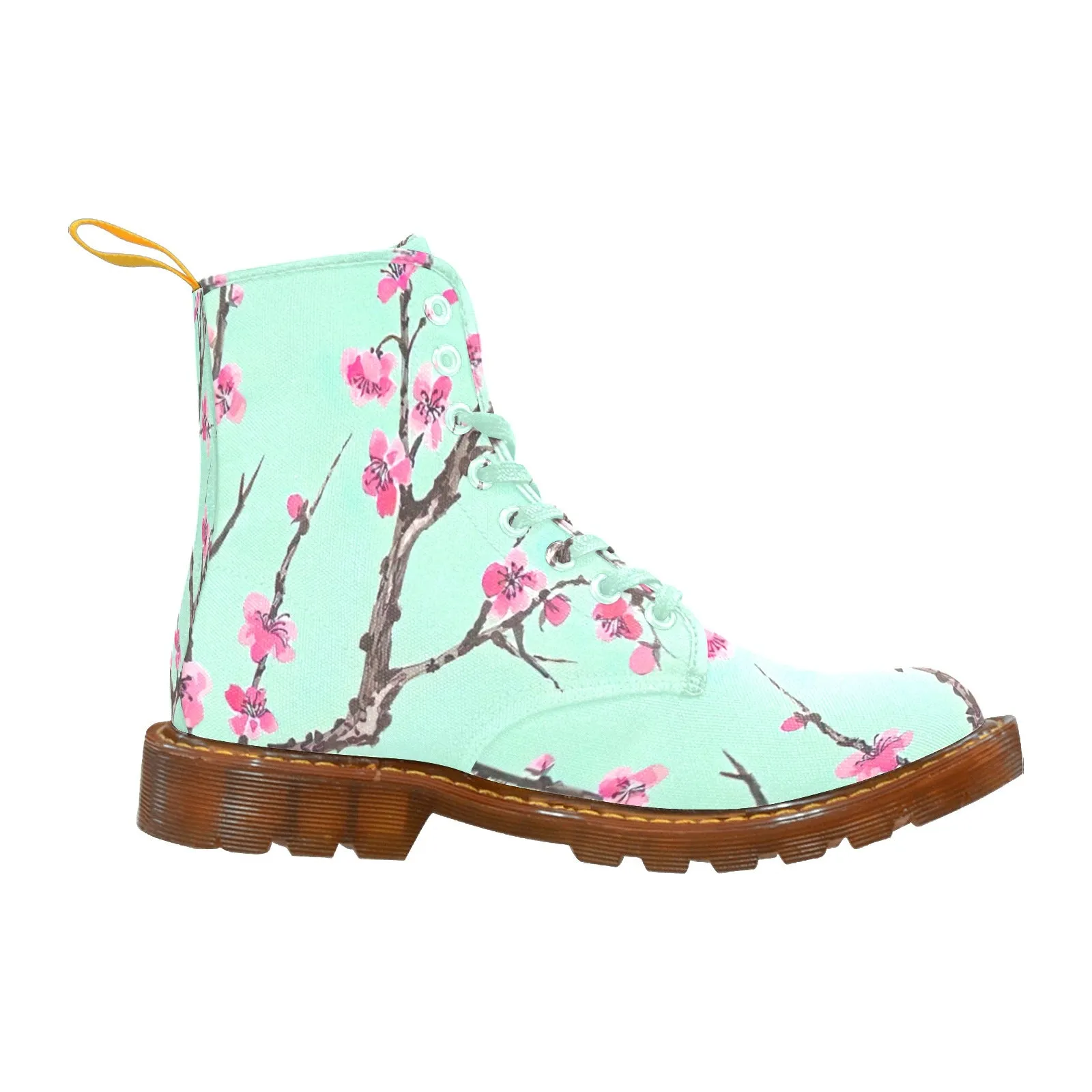 Arizona Green Tea Pattern Men's Lace Up Canvas Boots