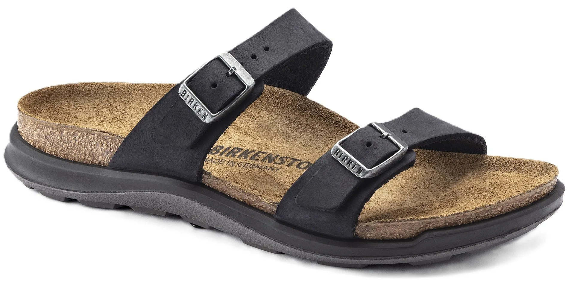 Birkenstock Sierra Crosstown Sandals - Black Oiled Leather |  Polyurethane Sole
