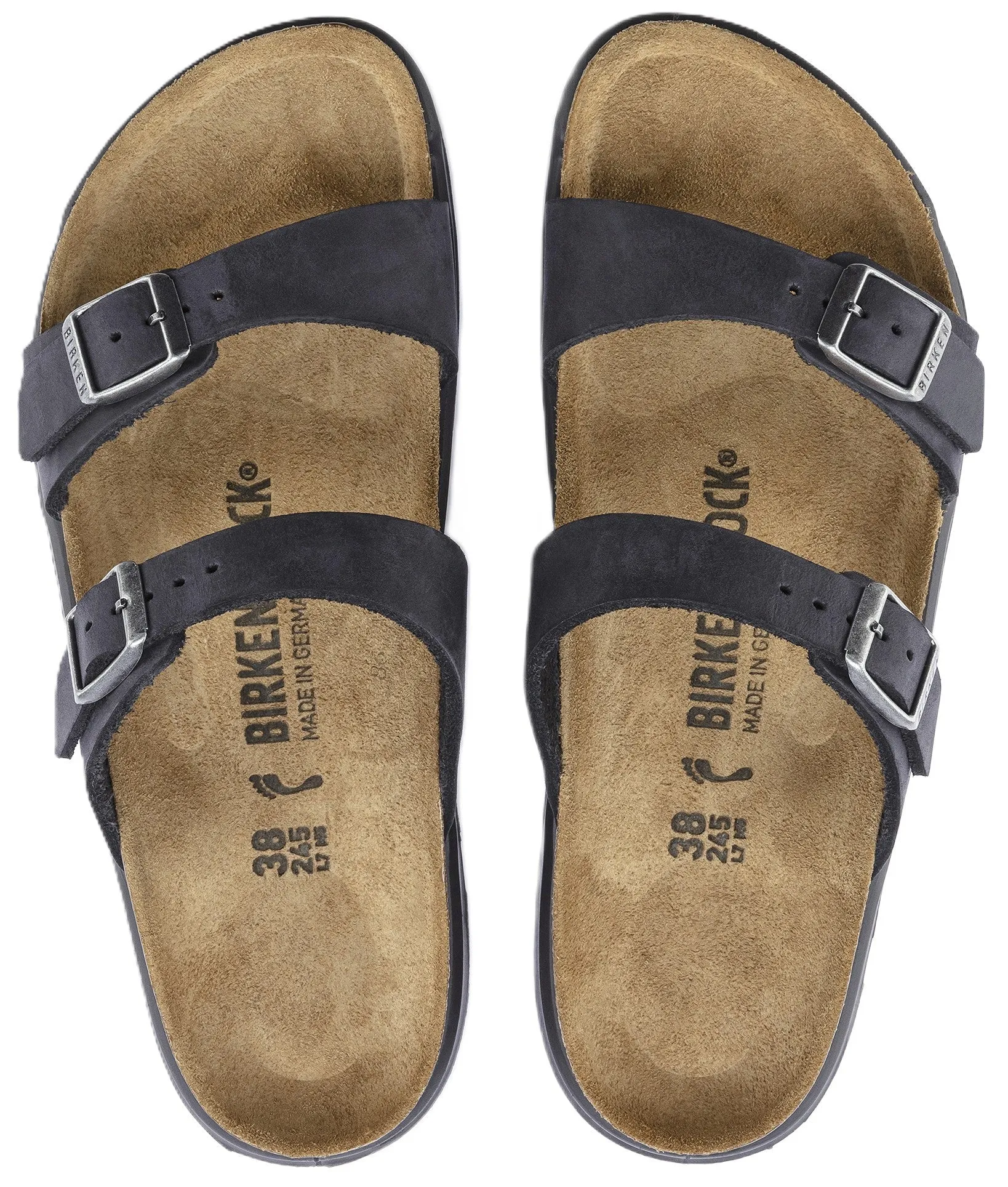 Birkenstock Sierra Crosstown Sandals - Black Oiled Leather |  Polyurethane Sole