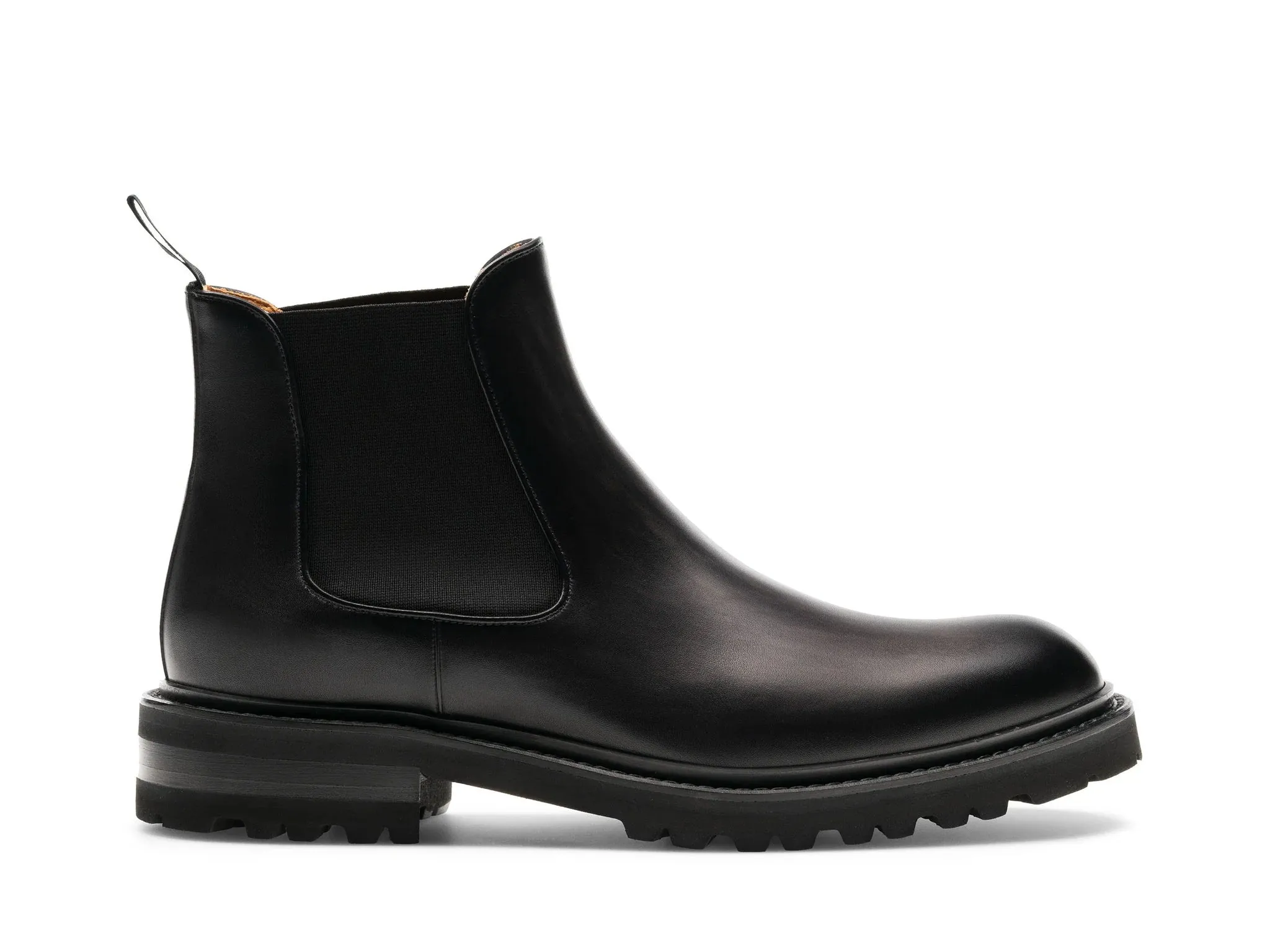 Black Leather Ferneto Chunky Chelsea Boots - Hiking and Trekking Boots - Boots