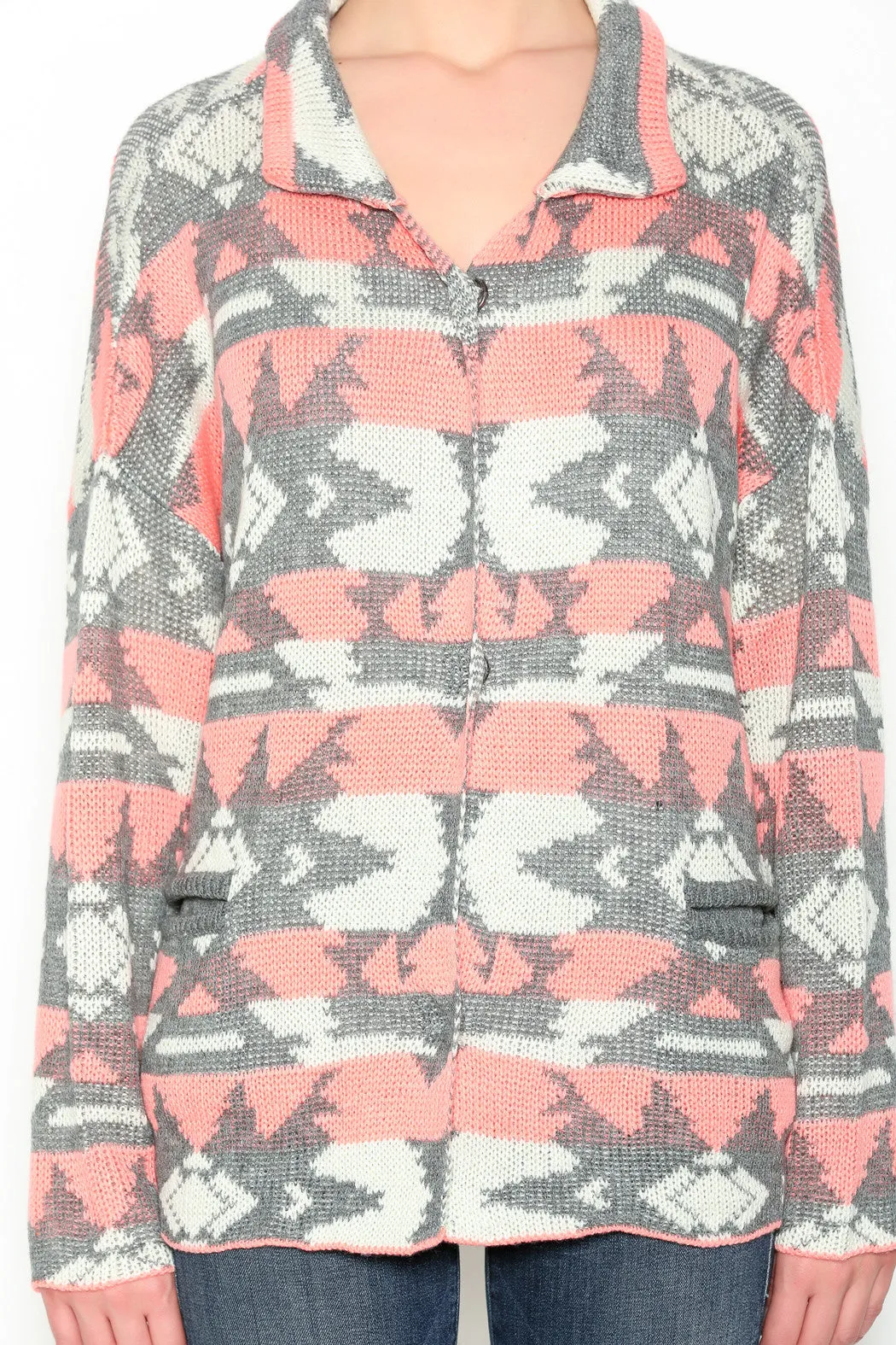 Blu Pepper | Aztec Print Sweater Cardigan
