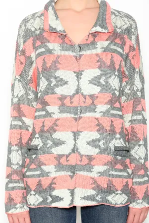 Blu Pepper | Aztec Print Sweater Cardigan
