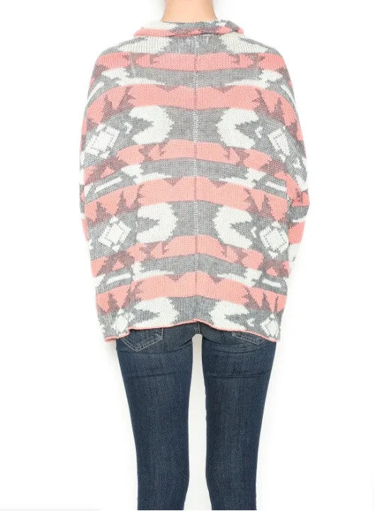 Blu Pepper | Aztec Print Sweater Cardigan