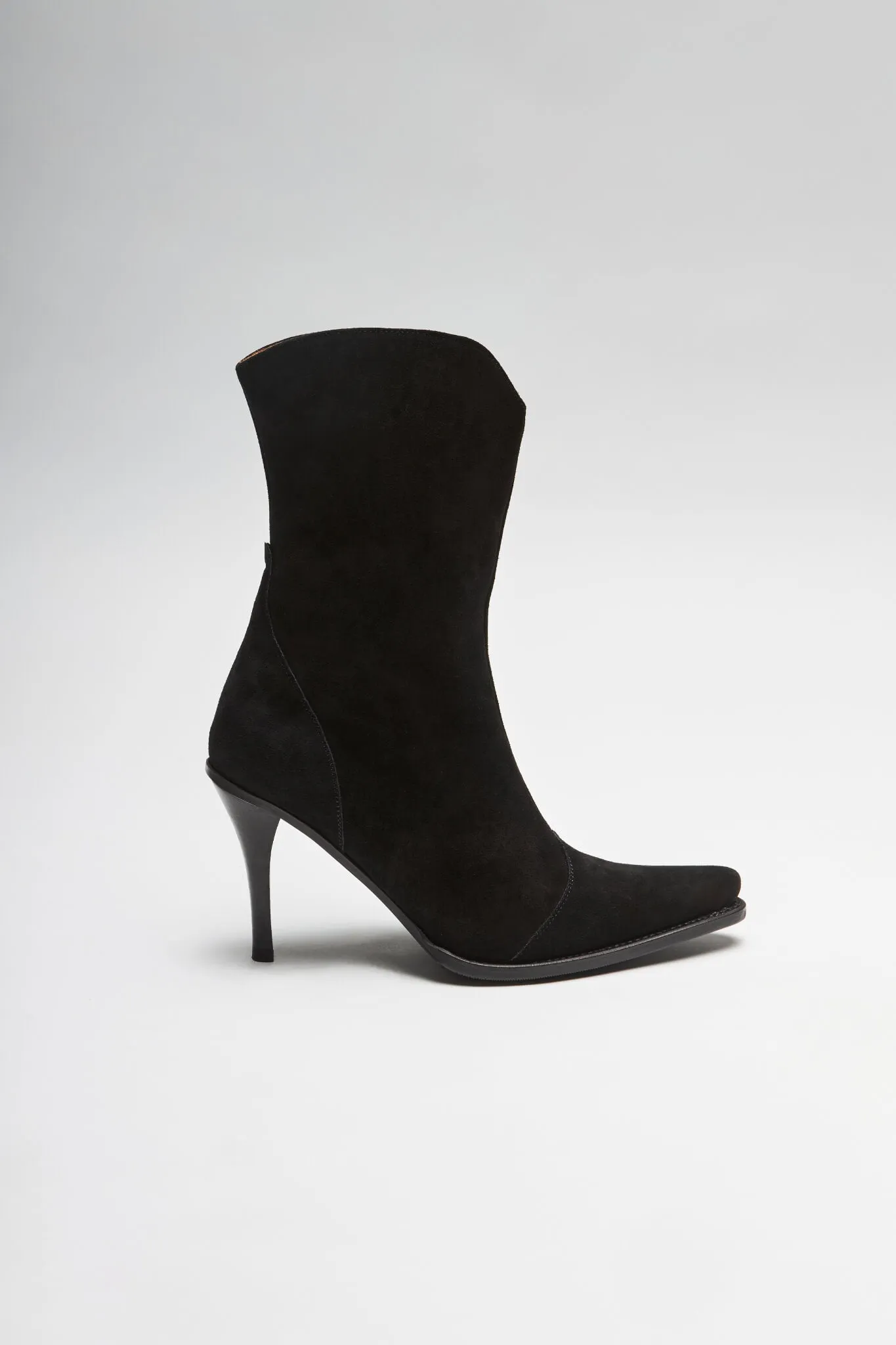 BRAVO Damen Lederstiefelette Schwarz