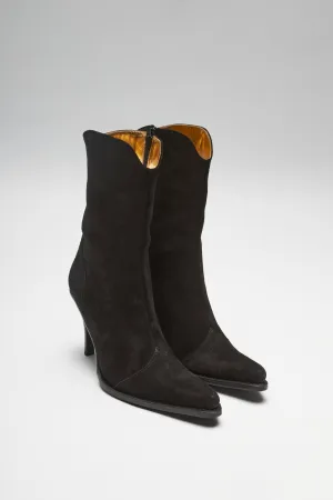 BRAVO Damen Lederstiefelette Schwarz