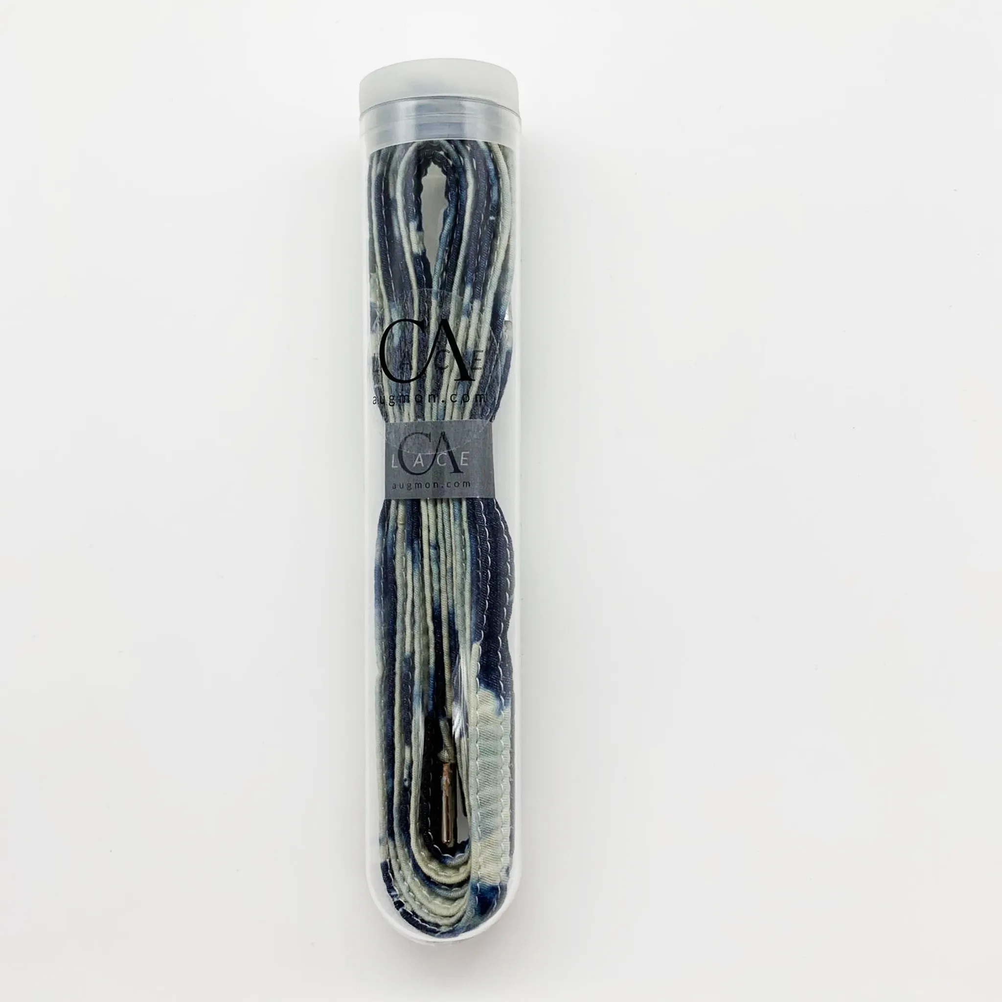 CA Lace “Blue Tie Dyed” Cotton Hand Crafted Shoe Laces with Custom CA Brass Aglet