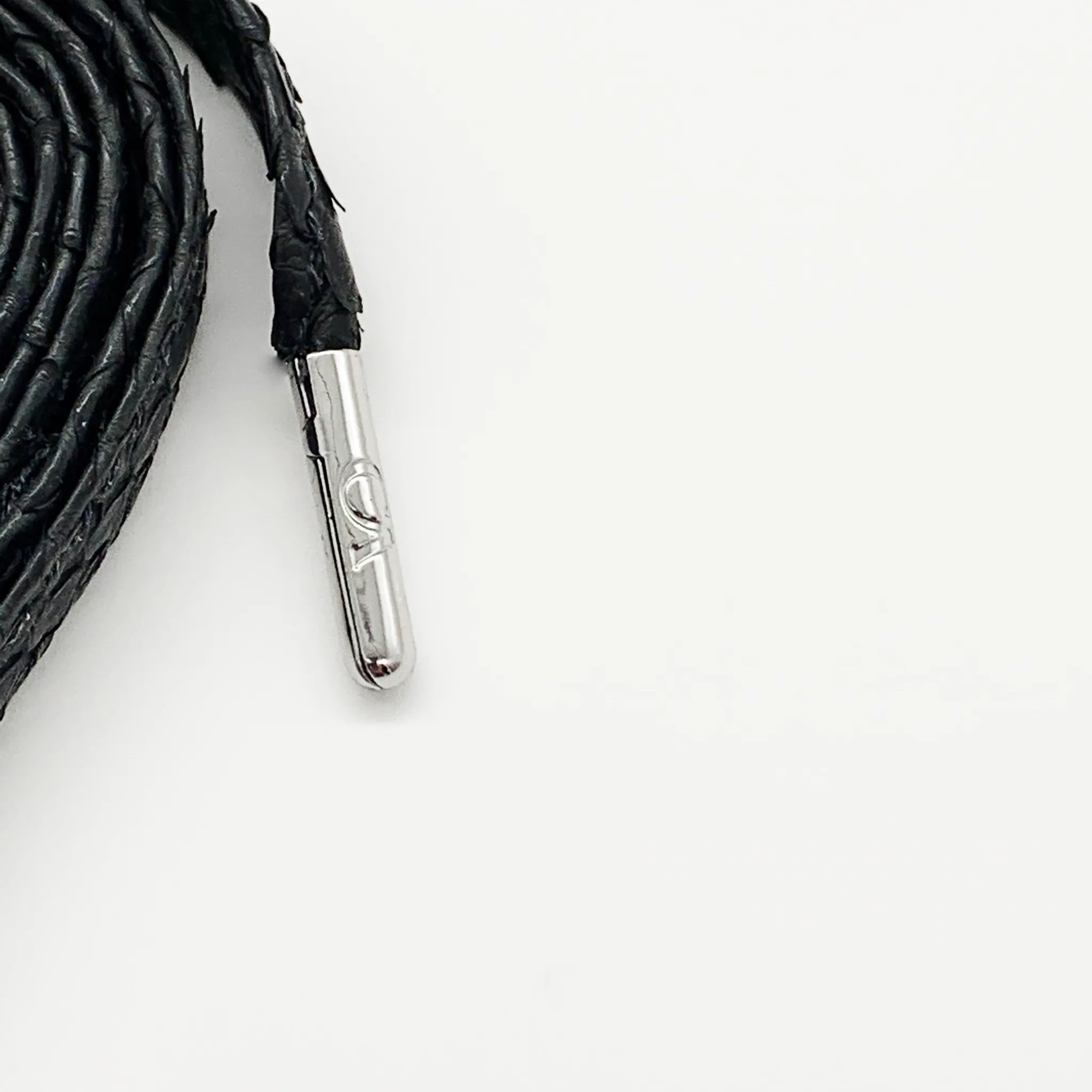CA Lace “Genesis Black Mamba” Black Authentic Python Hand Crafted Shoe Laces with Custom CA Brass Aglet