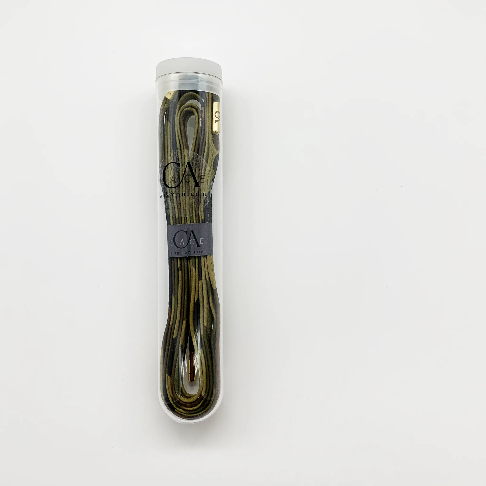 CA Lace “Green Camouflage” Italian Leather Hand Crafted Shoe Laces with Custom CA Brass Aglet