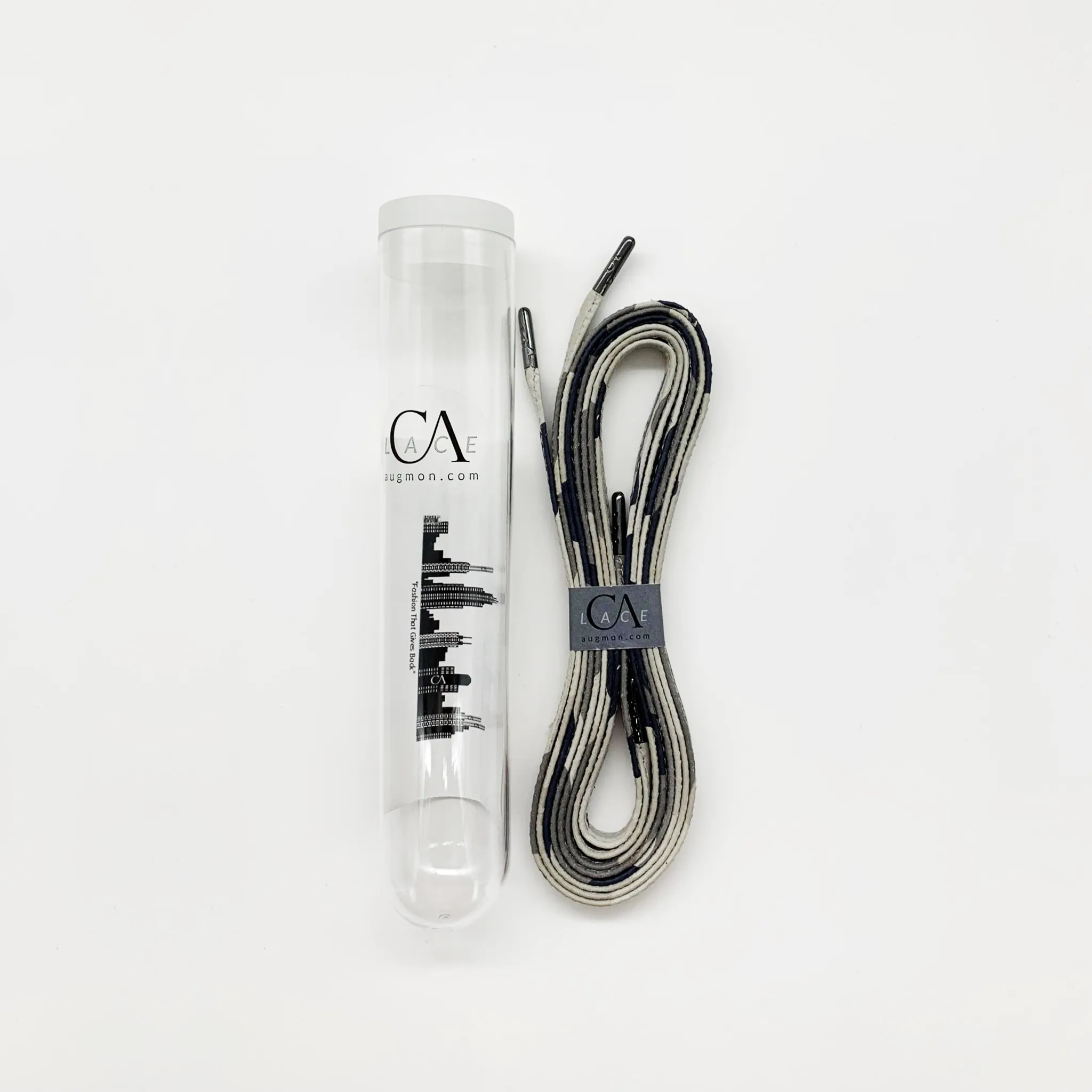 CA Lace “Grey Camouflage”  Custom Italian Leather Hand Crafted Shoe Laces