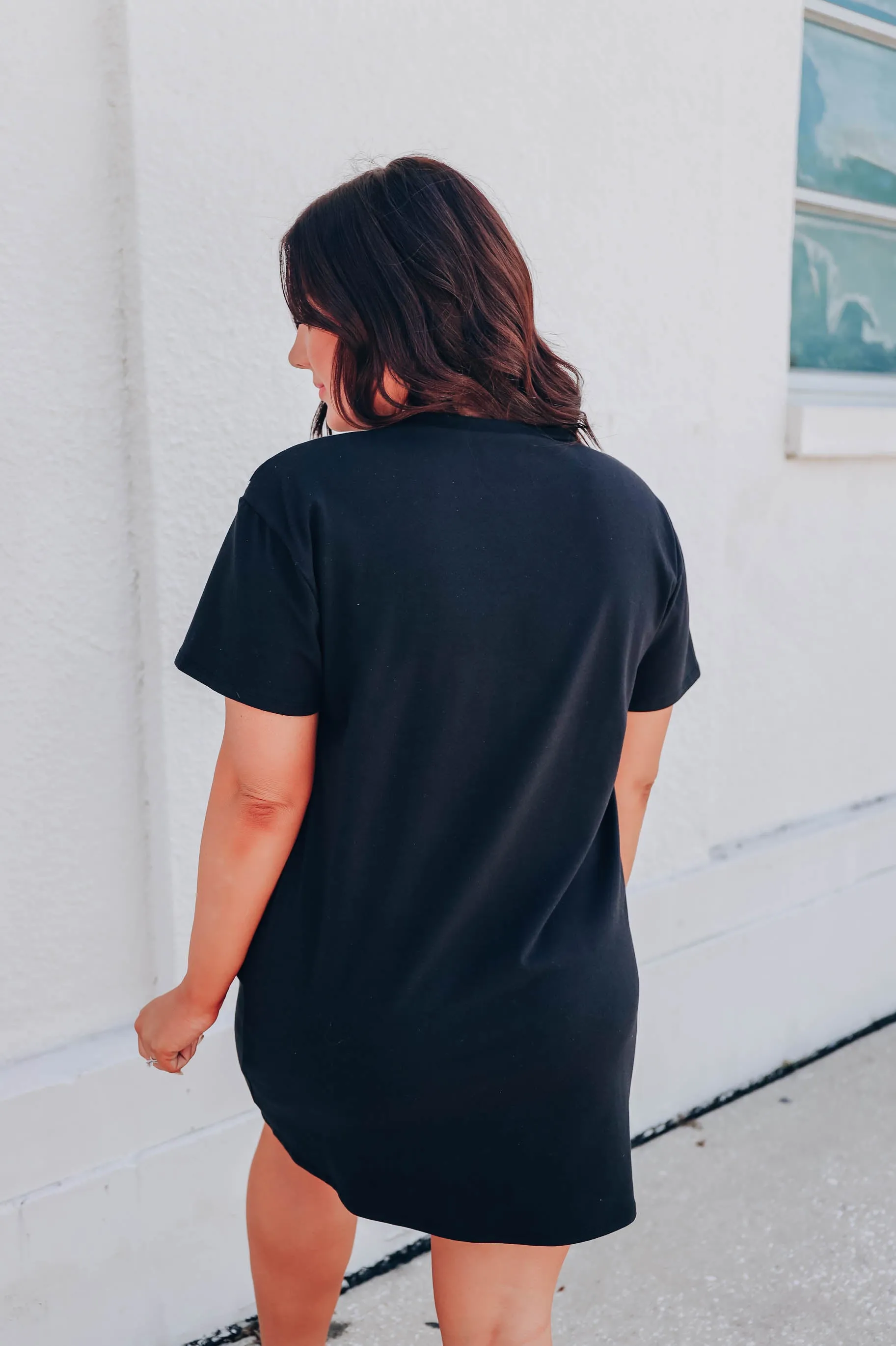 Cheetah Graphic T-shirt Dress - Black