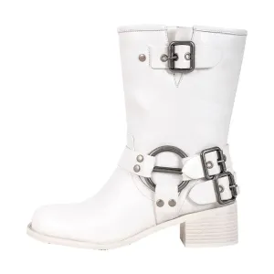 Chunky Heel Buckle Ankle Boots
