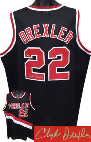 Clyde Drexler Signed Autographed Portland Trail Blazers Basketball Jersey (JSA COA)
