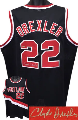 Clyde Drexler Signed Autographed Portland Trail Blazers Basketball Jersey (JSA COA)