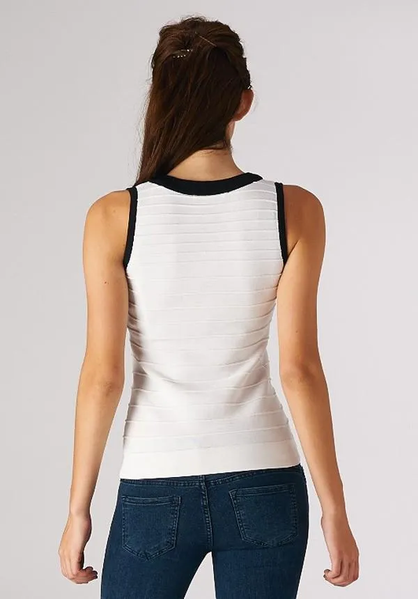 Colorblock Bandage Vest With Front Zipper