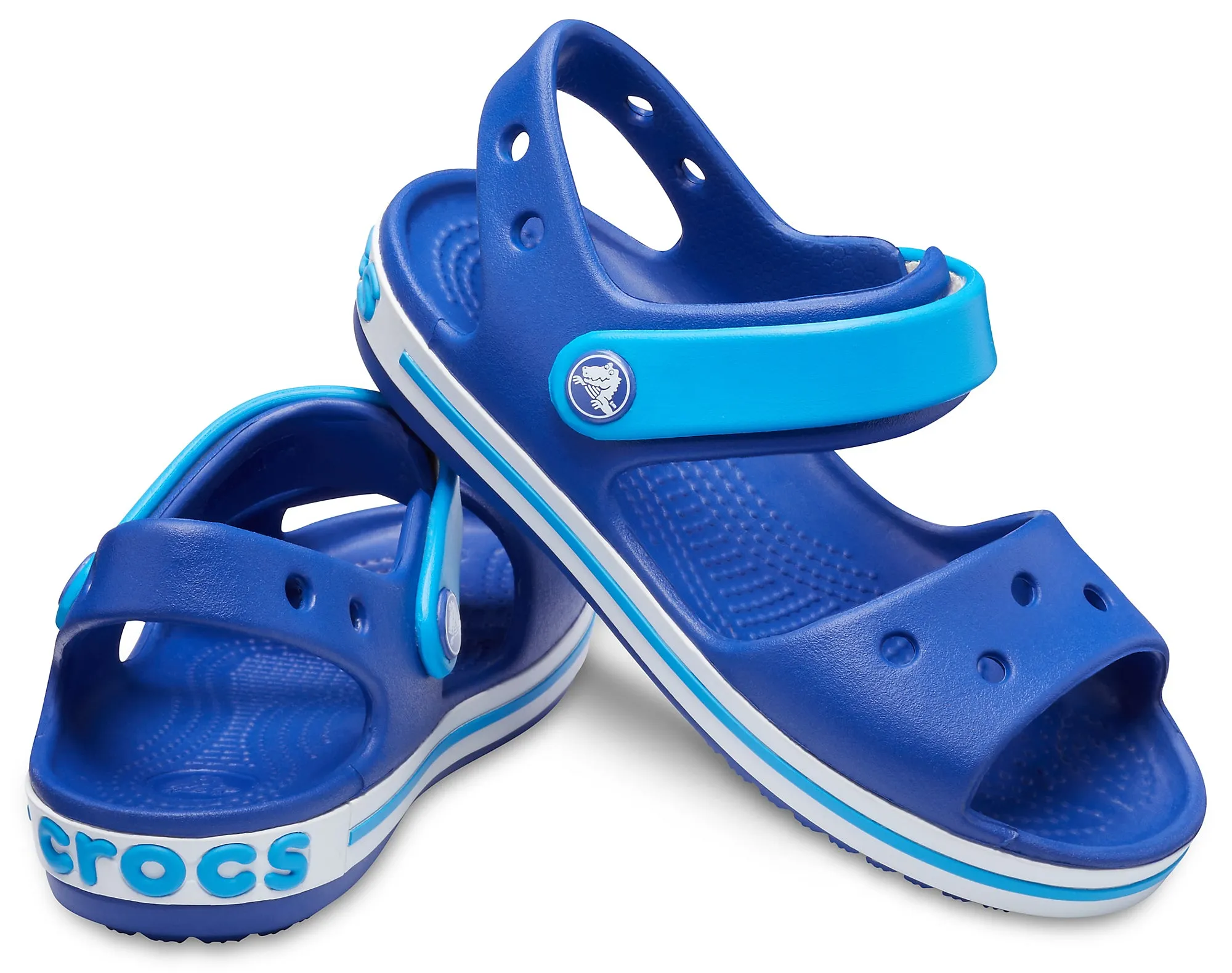 Crocs Kids Crocband Adjustable Strap Sandals In Cerulean Blue/Ocean