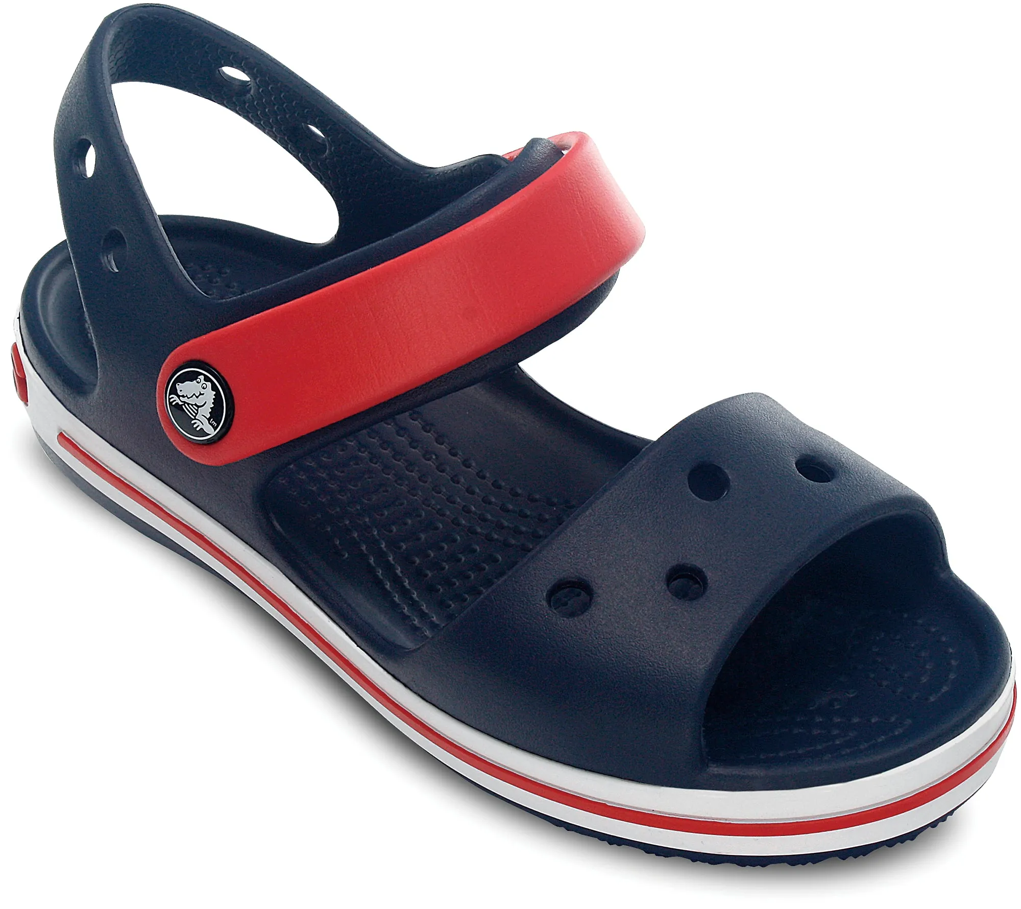 Crocs Kids Crocband Adjustable Strap Sandals In Navy/Red