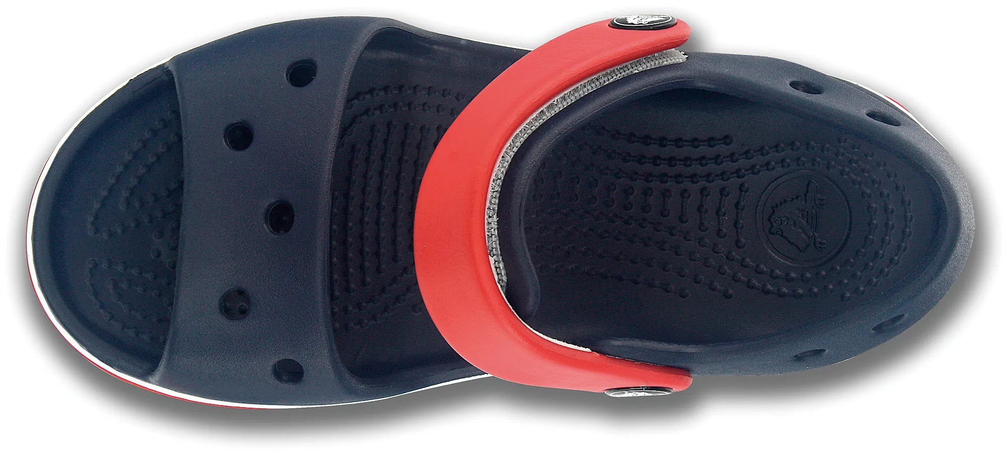 Crocs Kids Crocband Adjustable Strap Sandals In Navy/Red