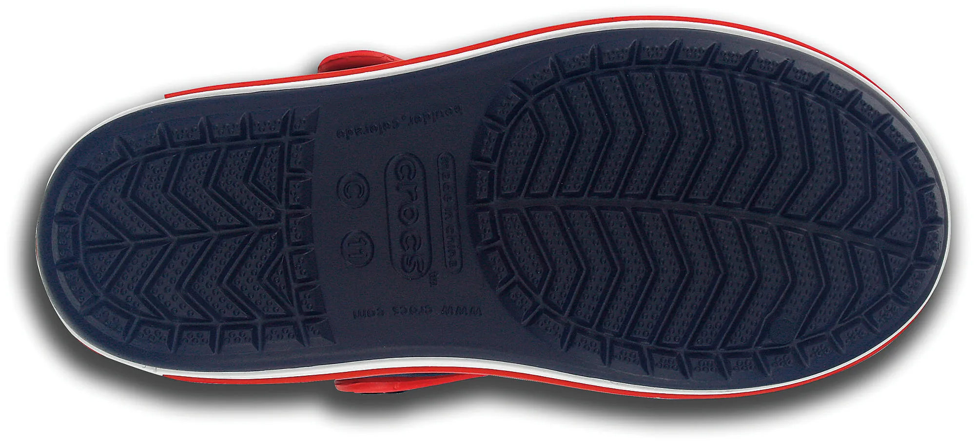 Crocs Kids Crocband Adjustable Strap Sandals In Navy/Red