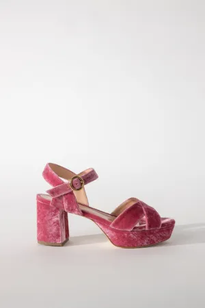 Diedre Sandal in Rose Crushed Velvet