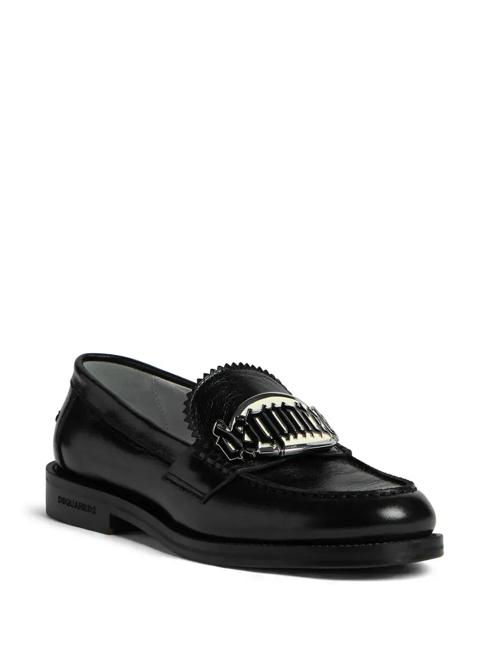 DSQUARED2 logo-plaque leather loafers