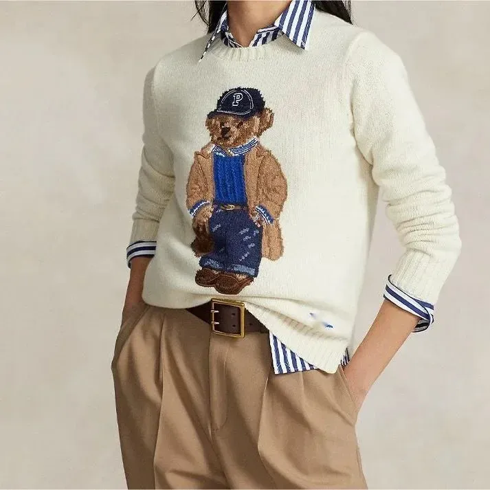 Embroidered Bear Sweater | Preppy Icon | Playful Meets Polished