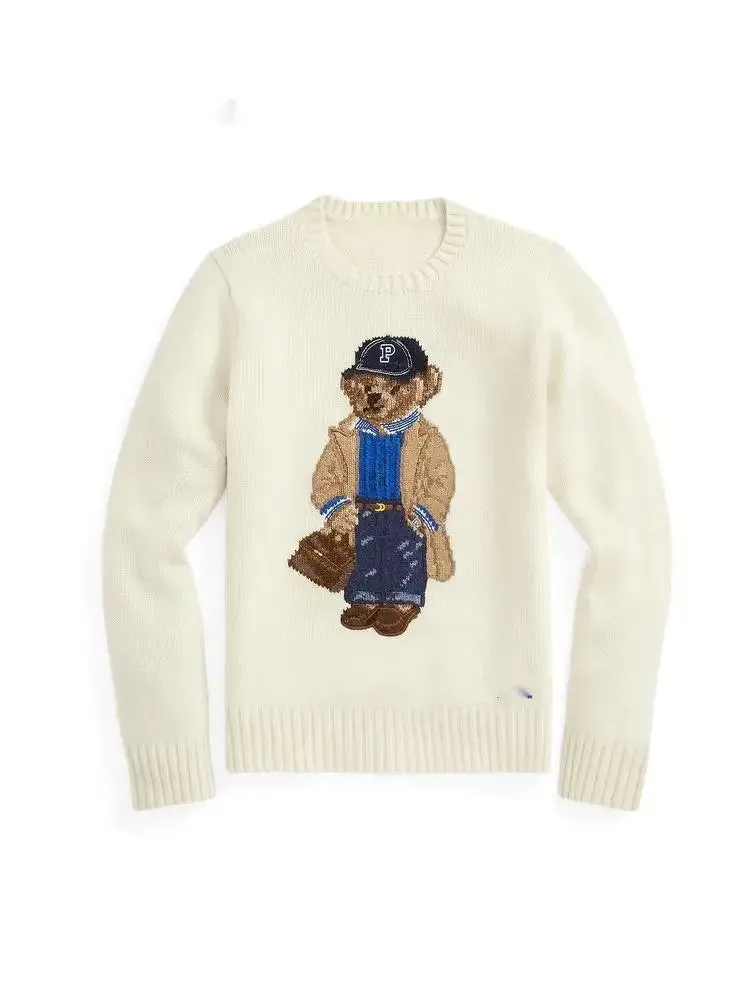 Embroidered Bear Sweater | Preppy Icon | Playful Meets Polished