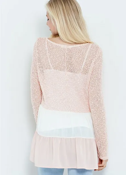 Entro | Tri Color Tunic Top Pink