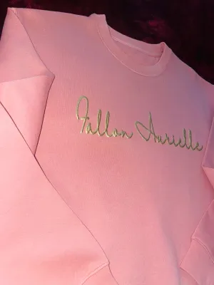 Fallon Aurielle Unisex Signature Classic Crewneck Sweater (Peach & Gold)