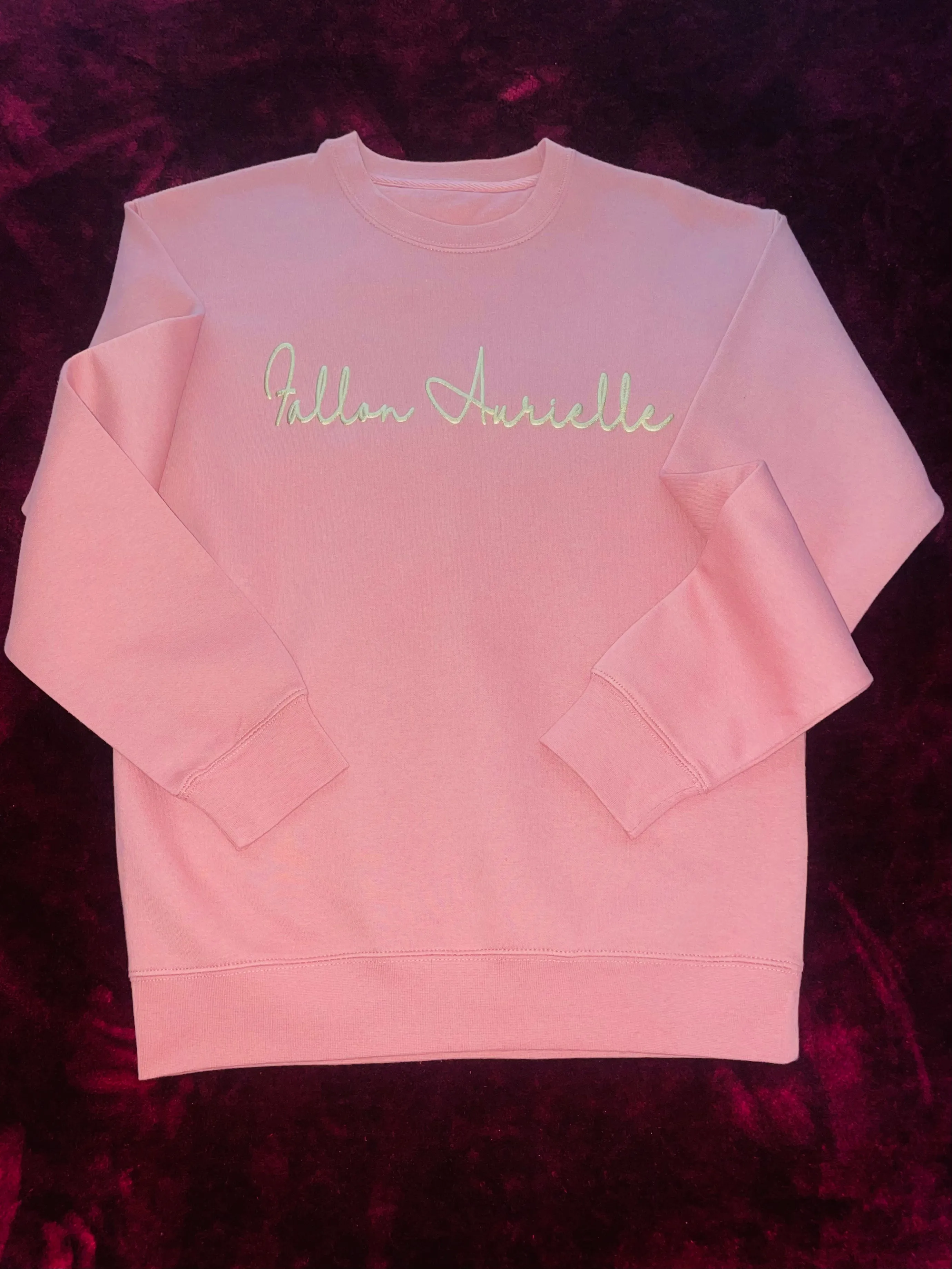 Fallon Aurielle Unisex Signature Classic Crewneck Sweater (Peach & Gold)