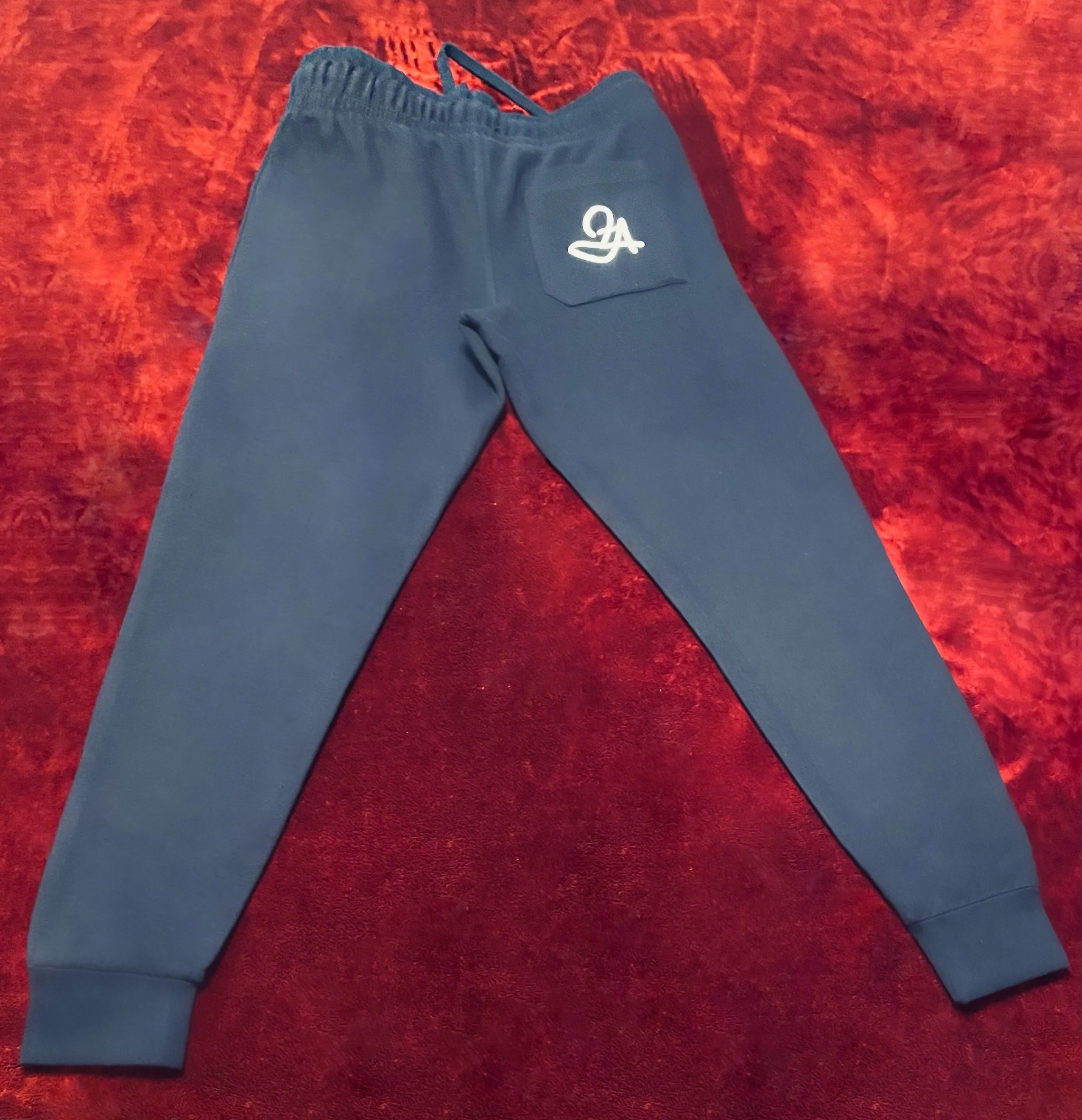 Fallon Aurielle Unisex Signature Pisces Logo & Name Zodiac Jogging Set (Navy & White)