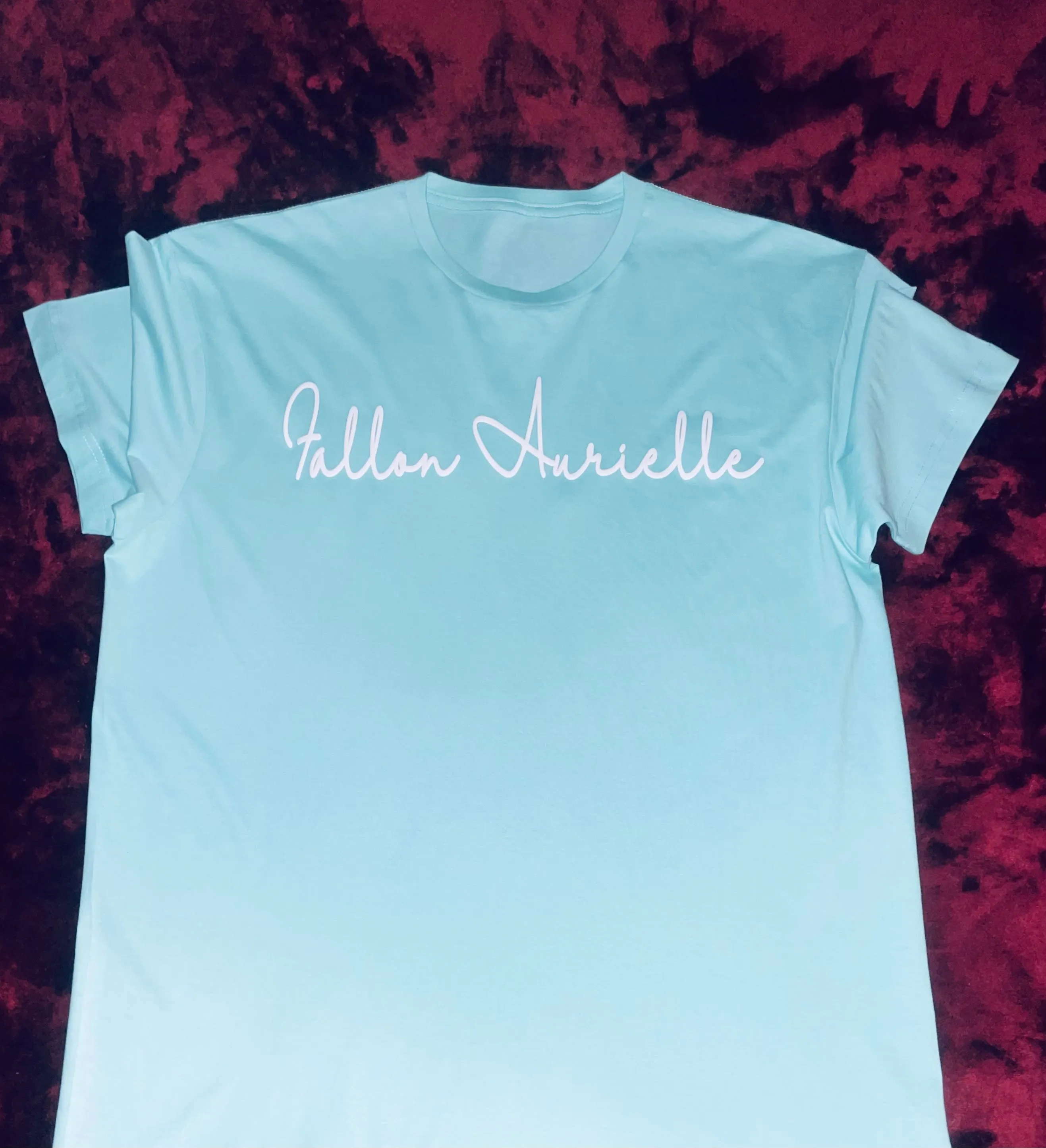 Fallon Aurielle Unisex Signature Sagittarius Logo & Name Zodiac T-Shirt (Seafoam Green & White)
