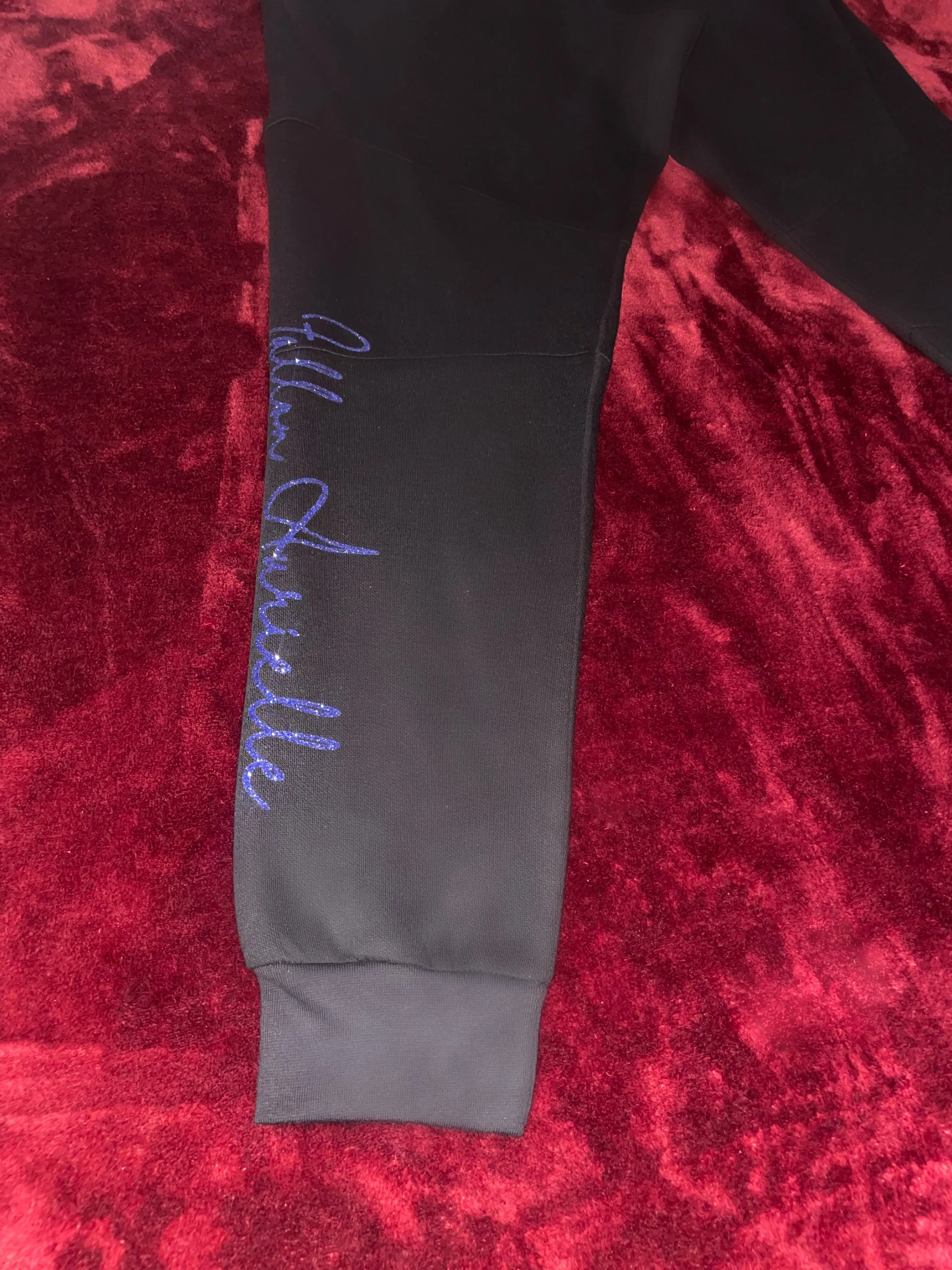 Fallon Aurielle Unisex Signature Slim Cut Joggers (Black & Purple Sparkle)