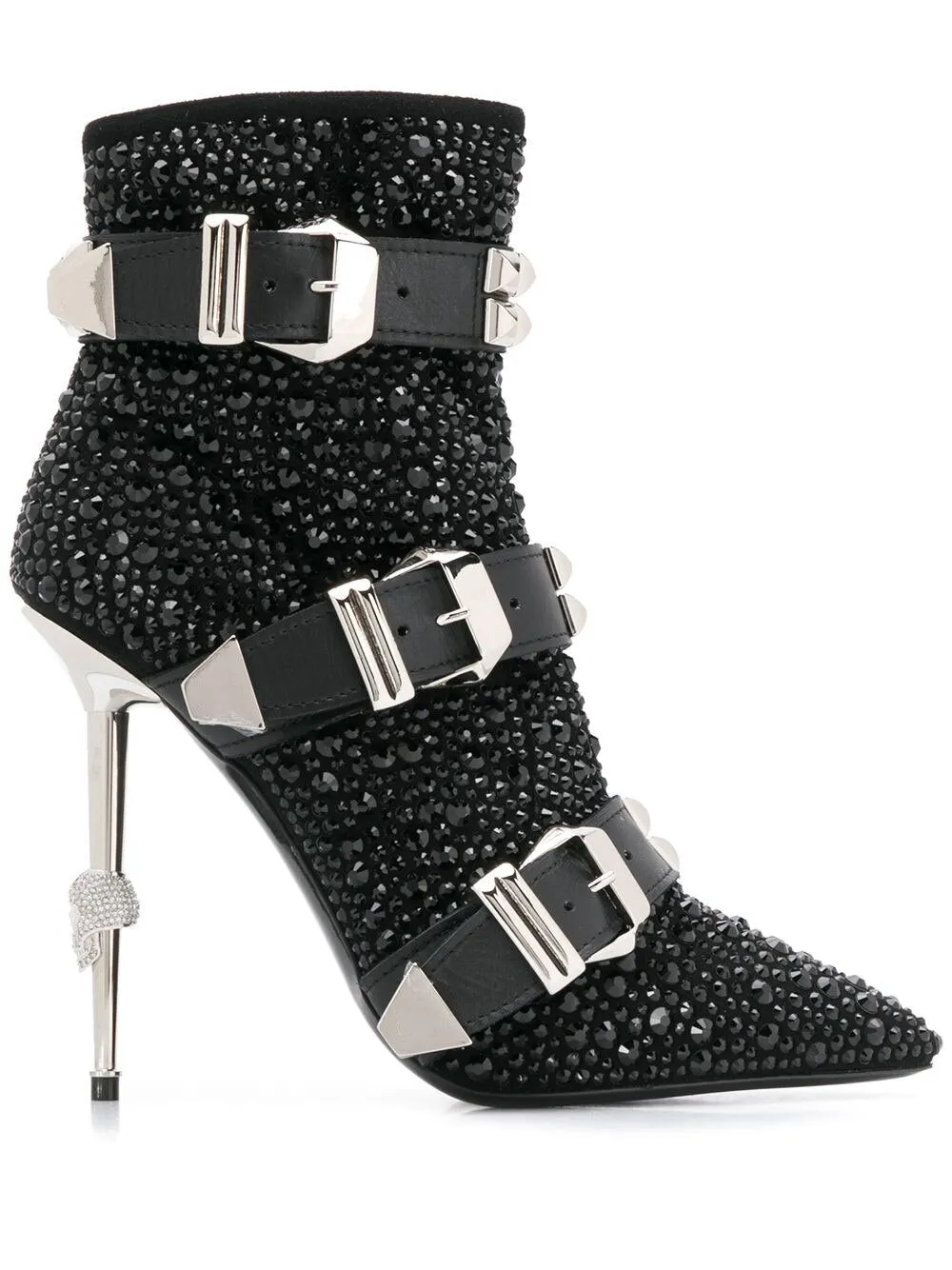 Fashion Crystal Stud Buckle Motorcycle Ankle Boots