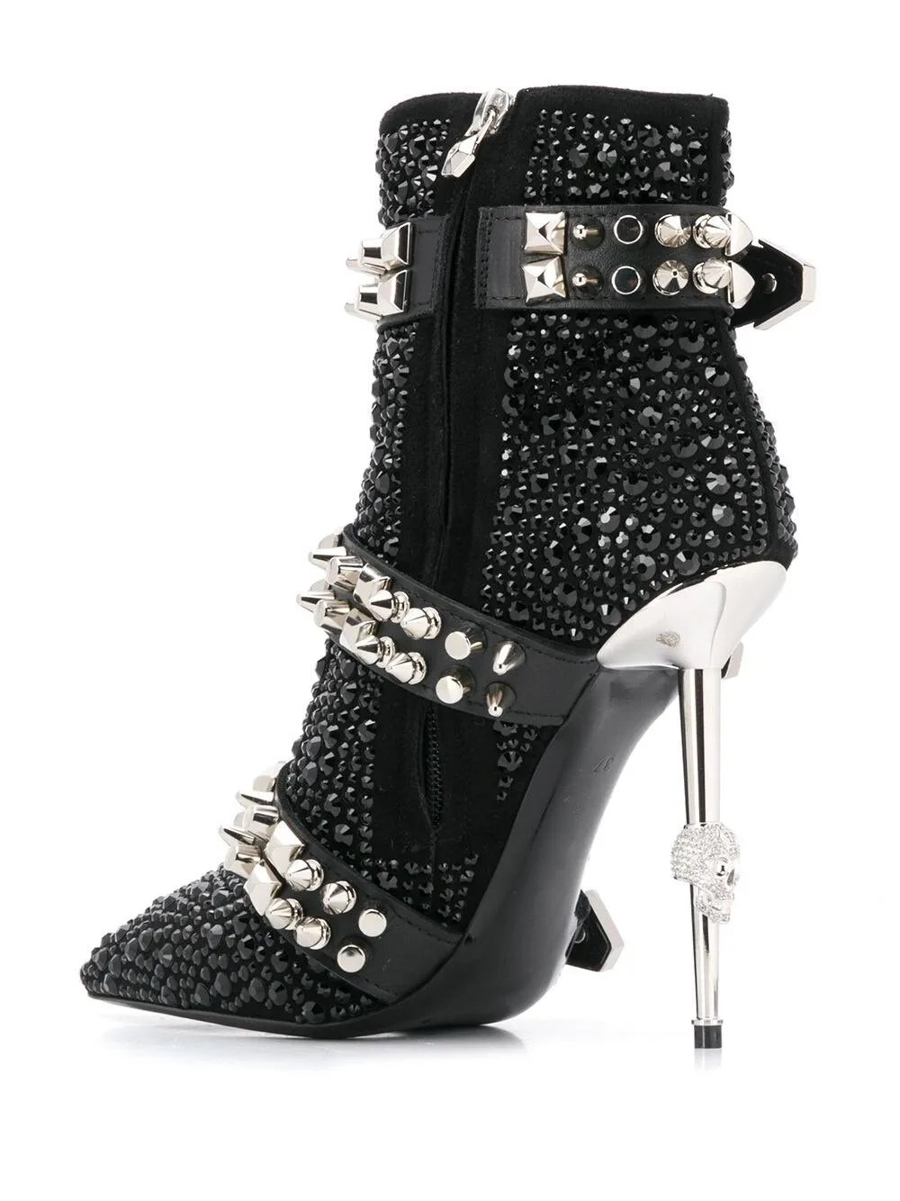 Fashion Crystal Stud Buckle Motorcycle Ankle Boots