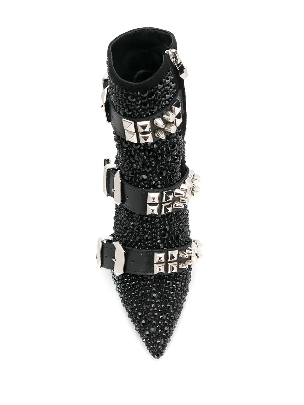 Fashion Crystal Stud Buckle Motorcycle Ankle Boots