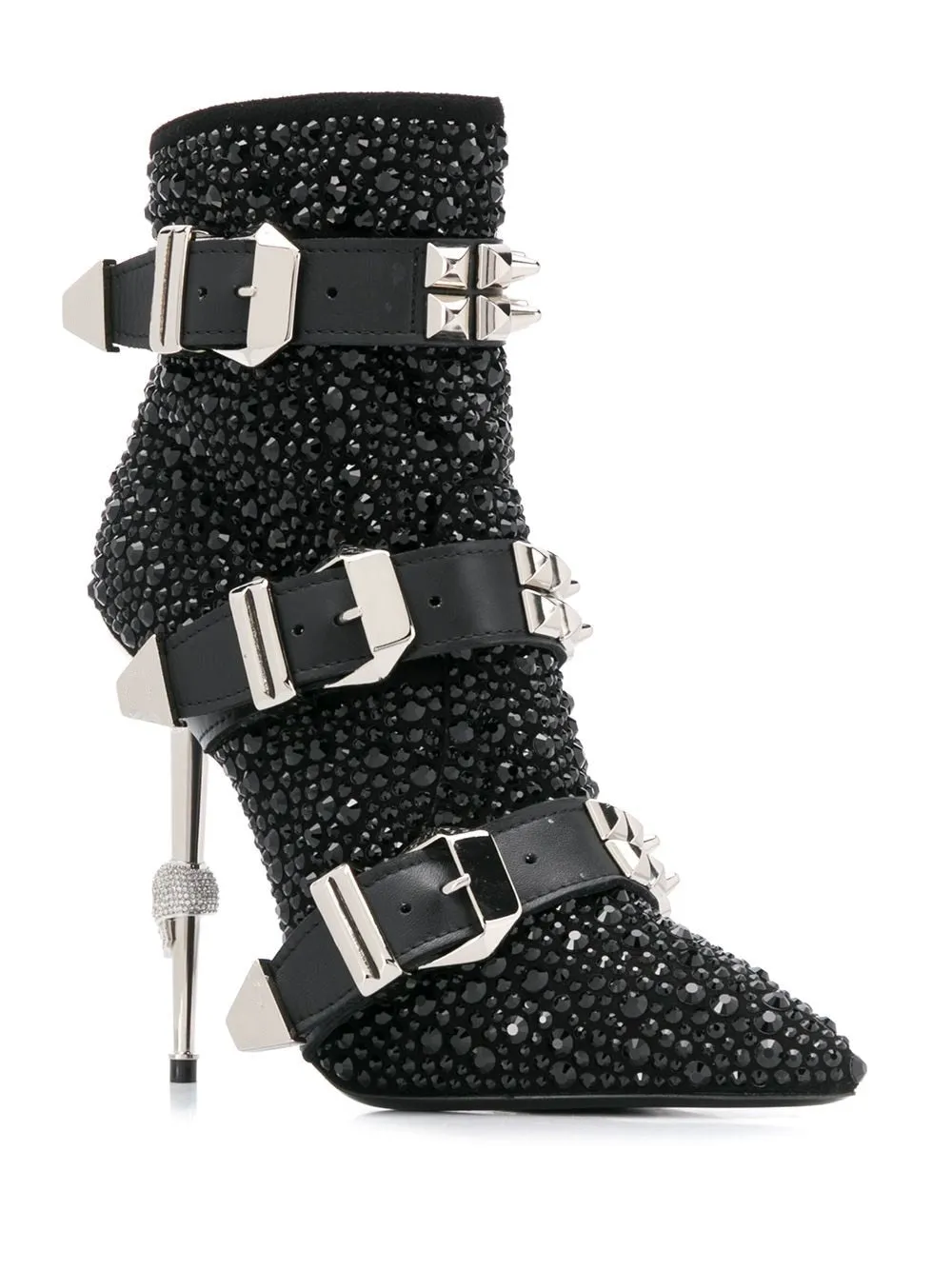Fashion Crystal Stud Buckle Motorcycle Ankle Boots