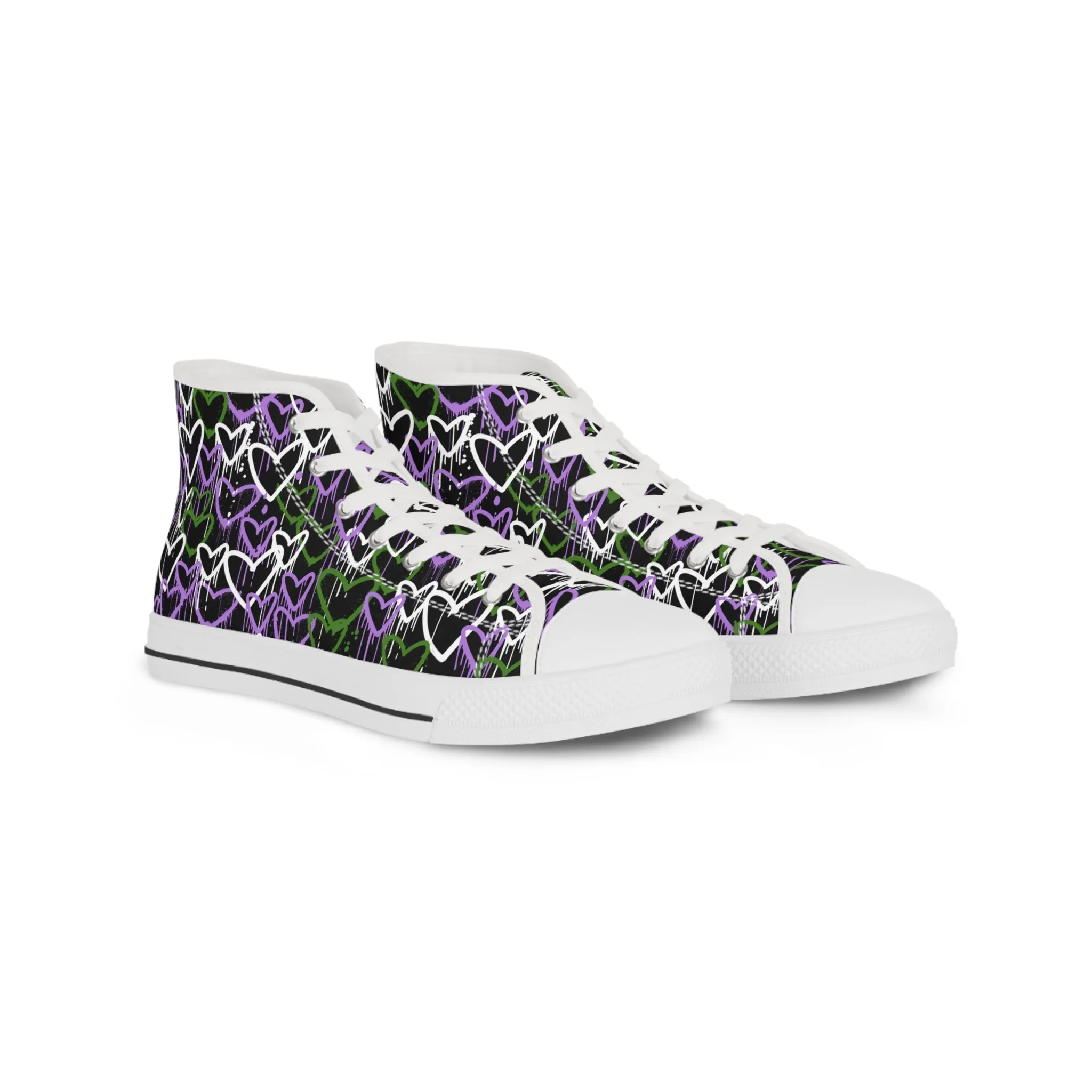 Genderqueer Graffiti Hearts High Top Sneakers