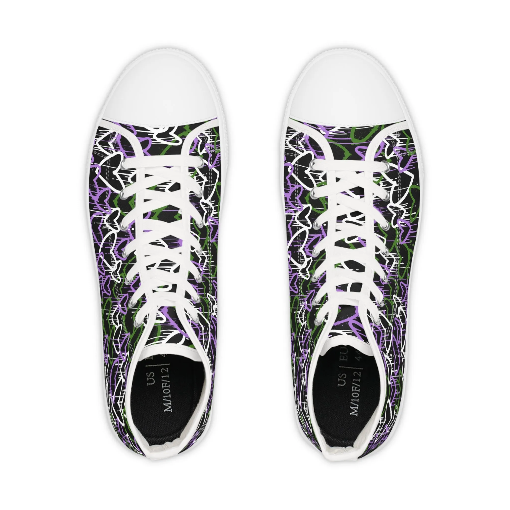 Genderqueer Graffiti Hearts High Top Sneakers