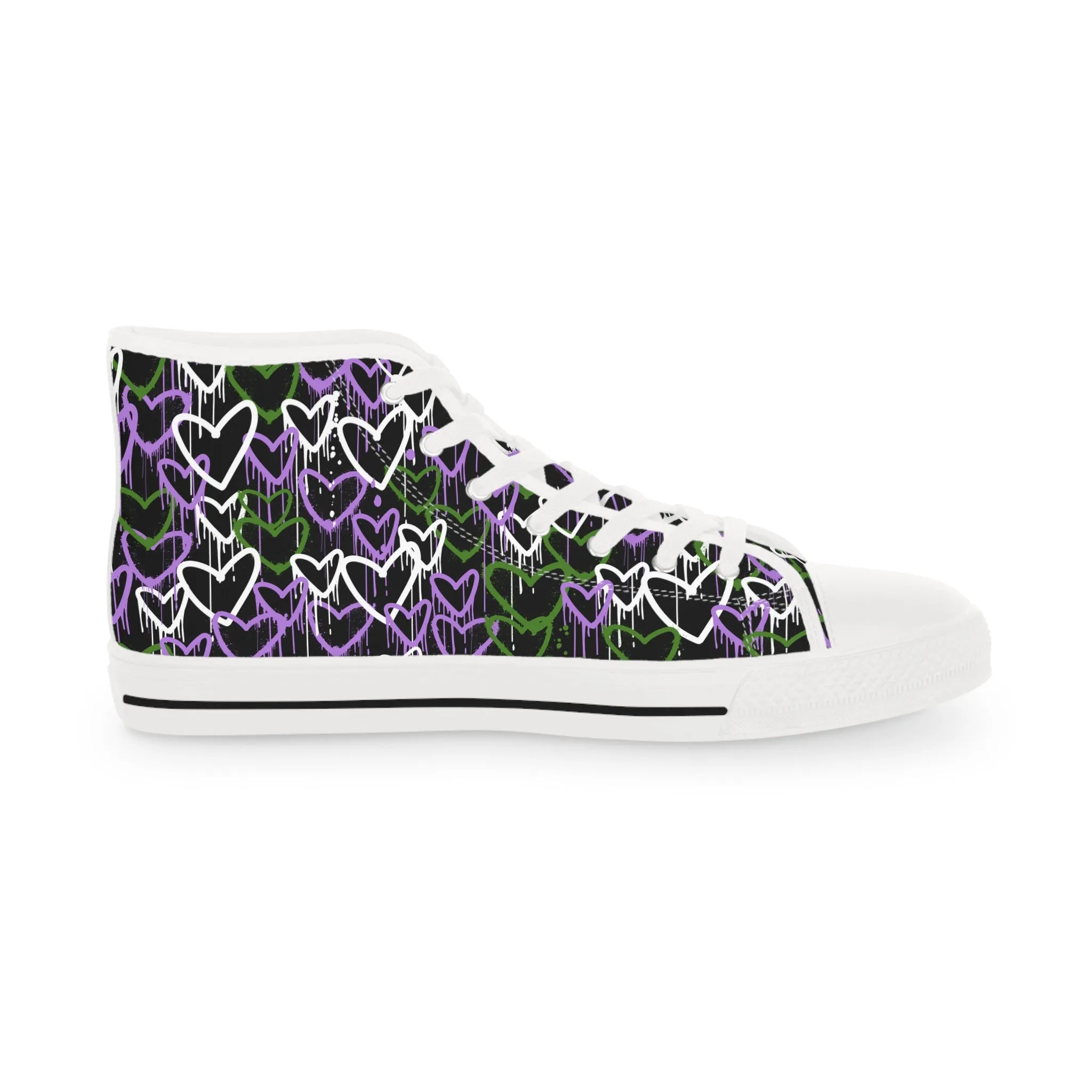 Genderqueer Graffiti Hearts High Top Sneakers