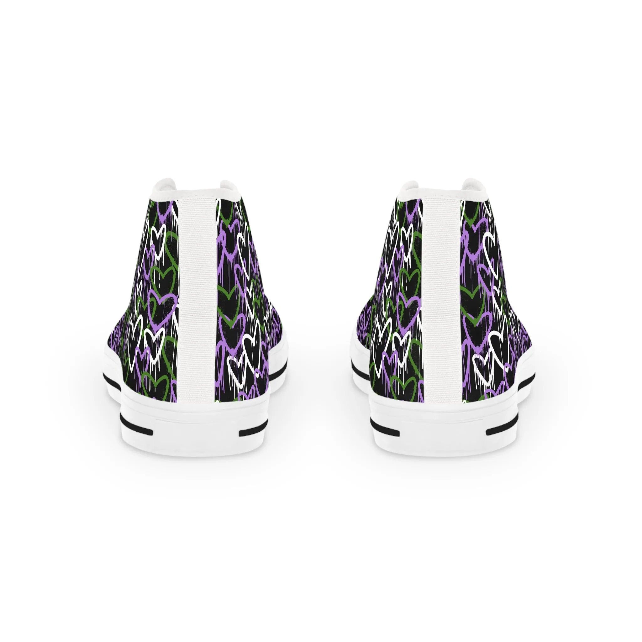 Genderqueer Graffiti Hearts High Top Sneakers