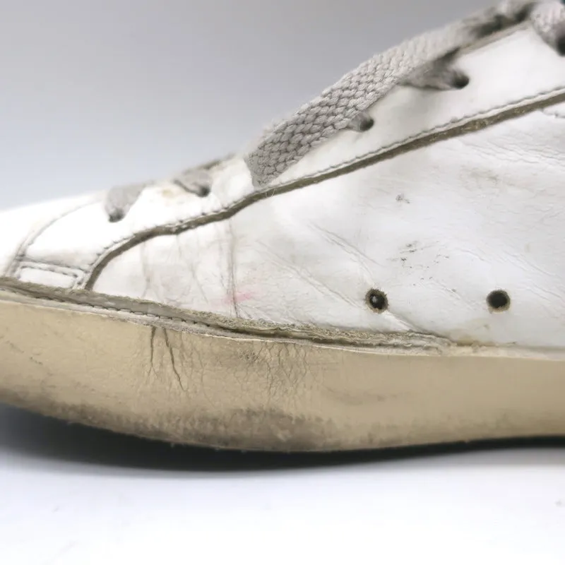 Golden Goose Superstar Sneakers White Leather & Croc-Embossed Patent Size 38