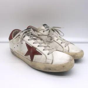 Golden Goose Superstar Sneakers White Leather & Croc-Embossed Patent Size 38
