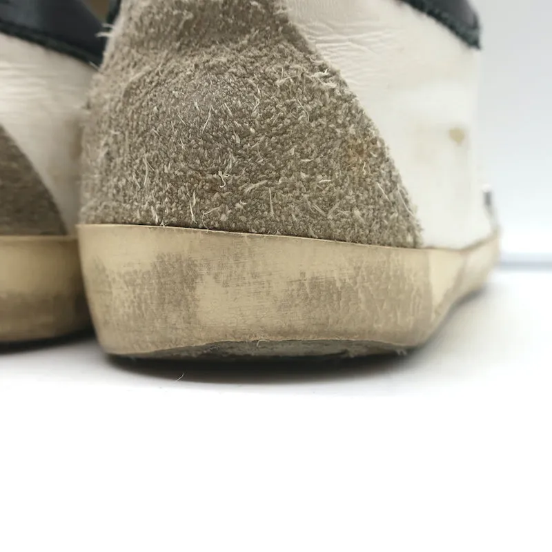 Golden Goose Superstar Sneakers White Leather with Black Heel Tab Size 37