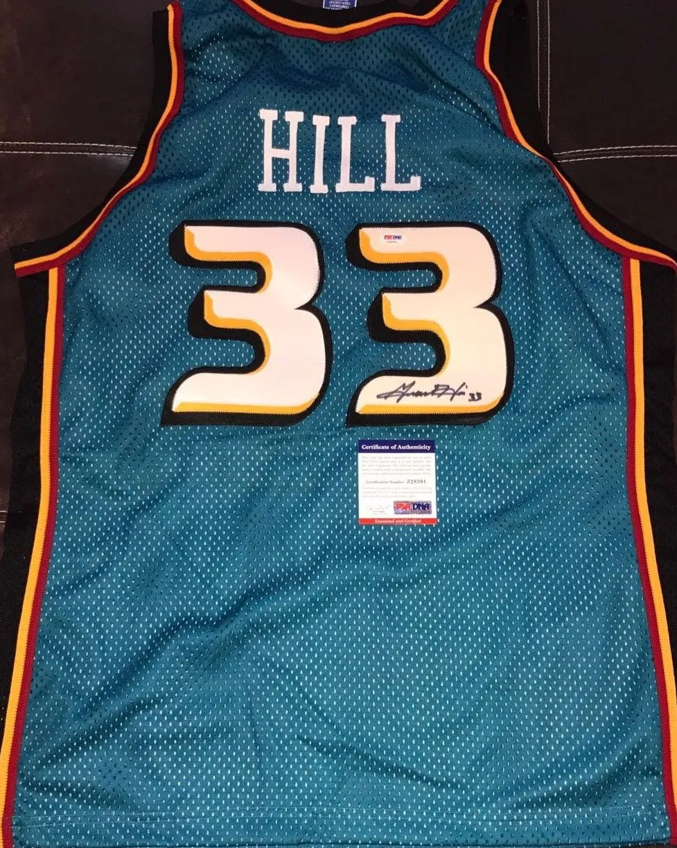 Grant Hill Signed Autographed Detroit Pistons Basketball Jersey (PSA/DNA COA)