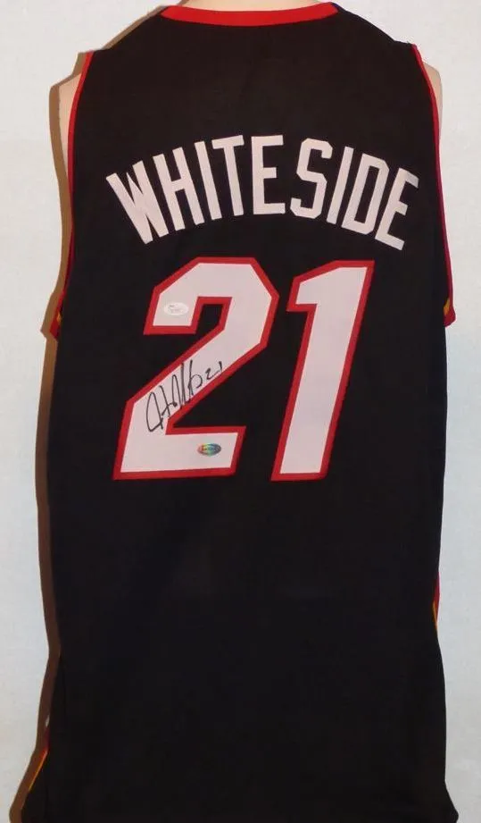 Hassan Whiteside Signed Autographed Miami Heat Basketball Jersey (JSA COA)