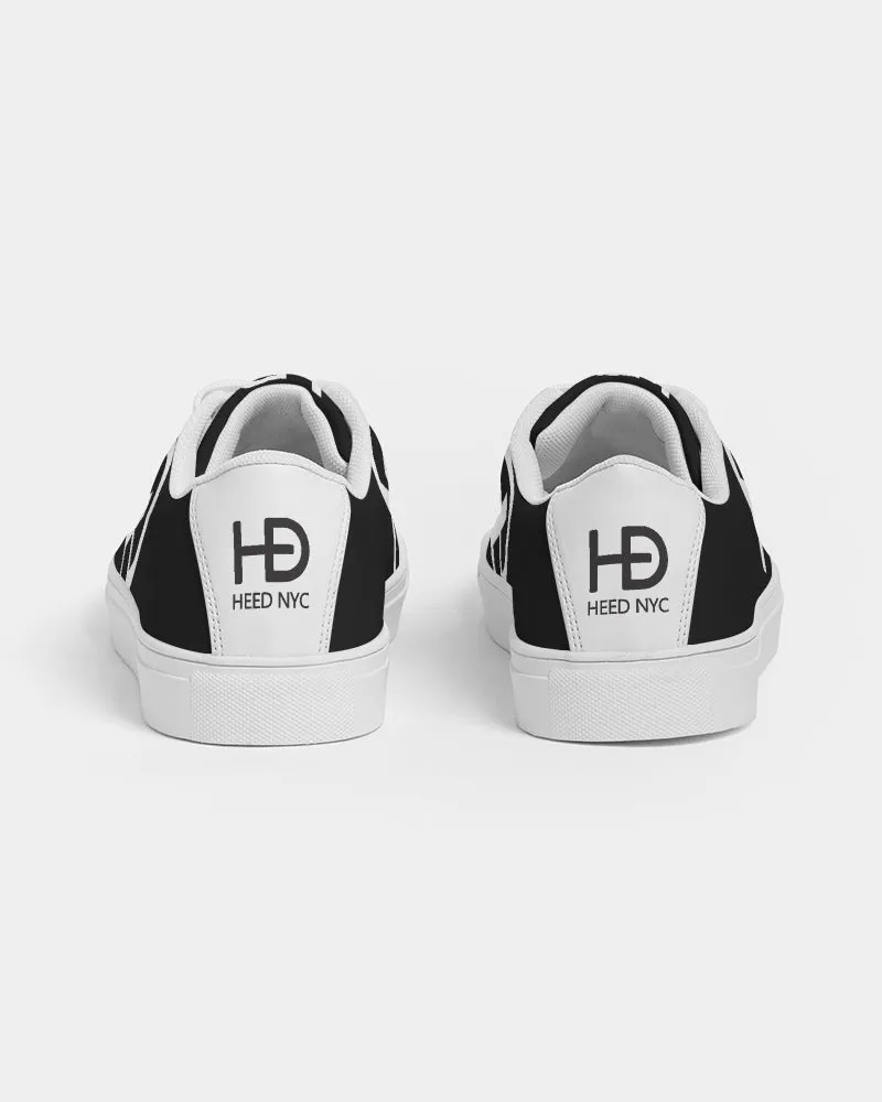 HEED NYC Women's Classic Black & White Vegan Leather Sneakers