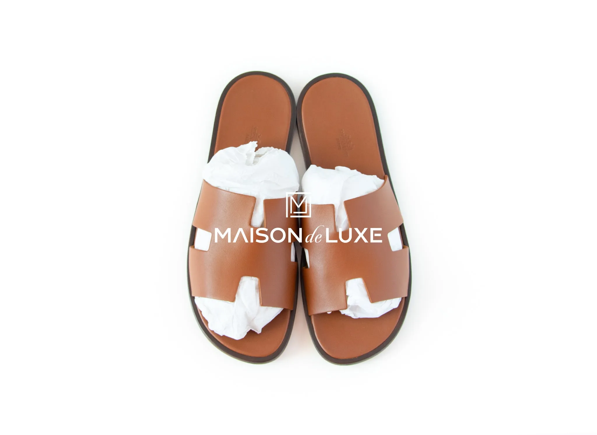 Hermes Men's Gold Brown Izmir Sandal 44