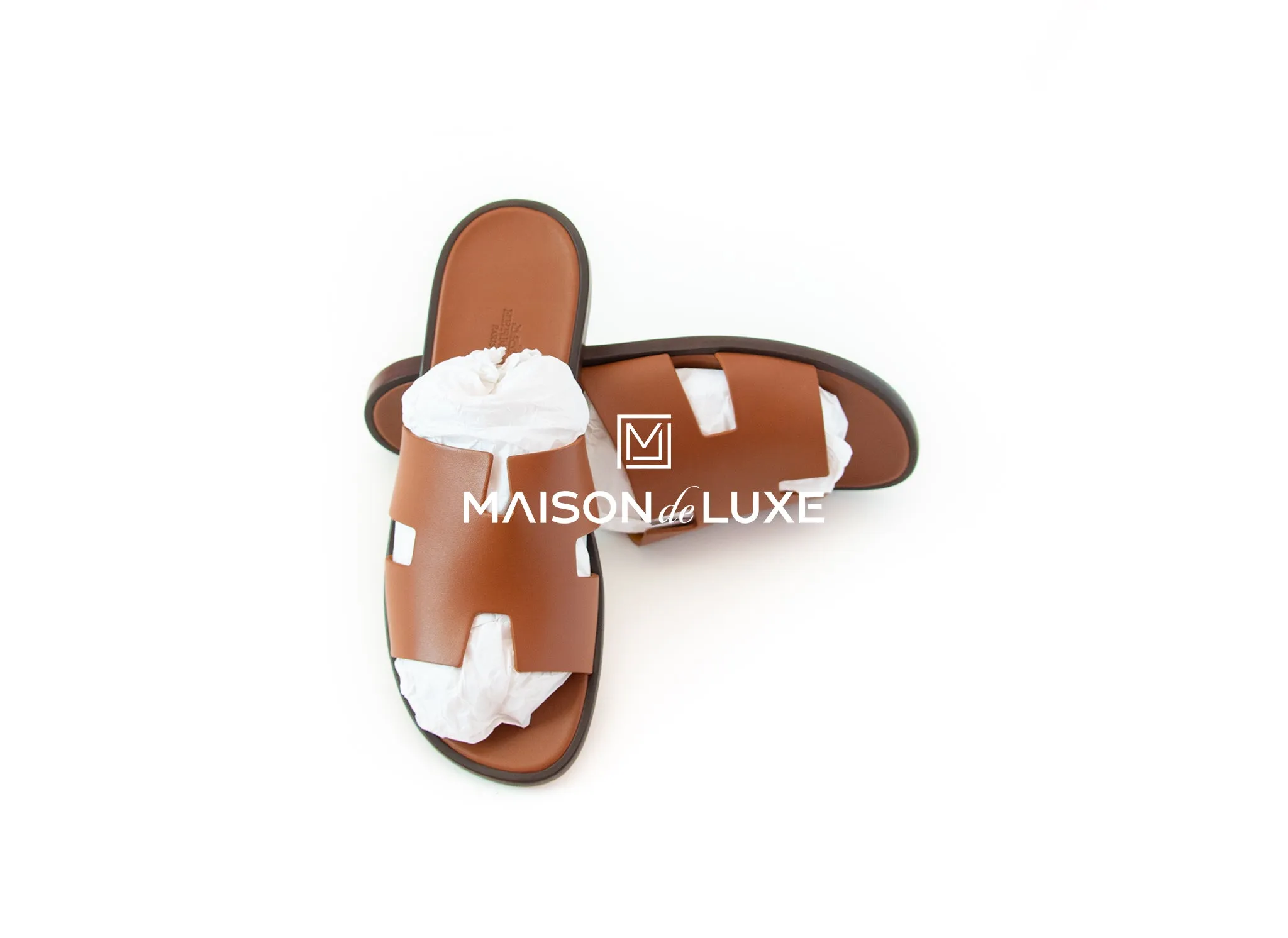 Hermes Men's Gold Brown Izmir Sandal 44
