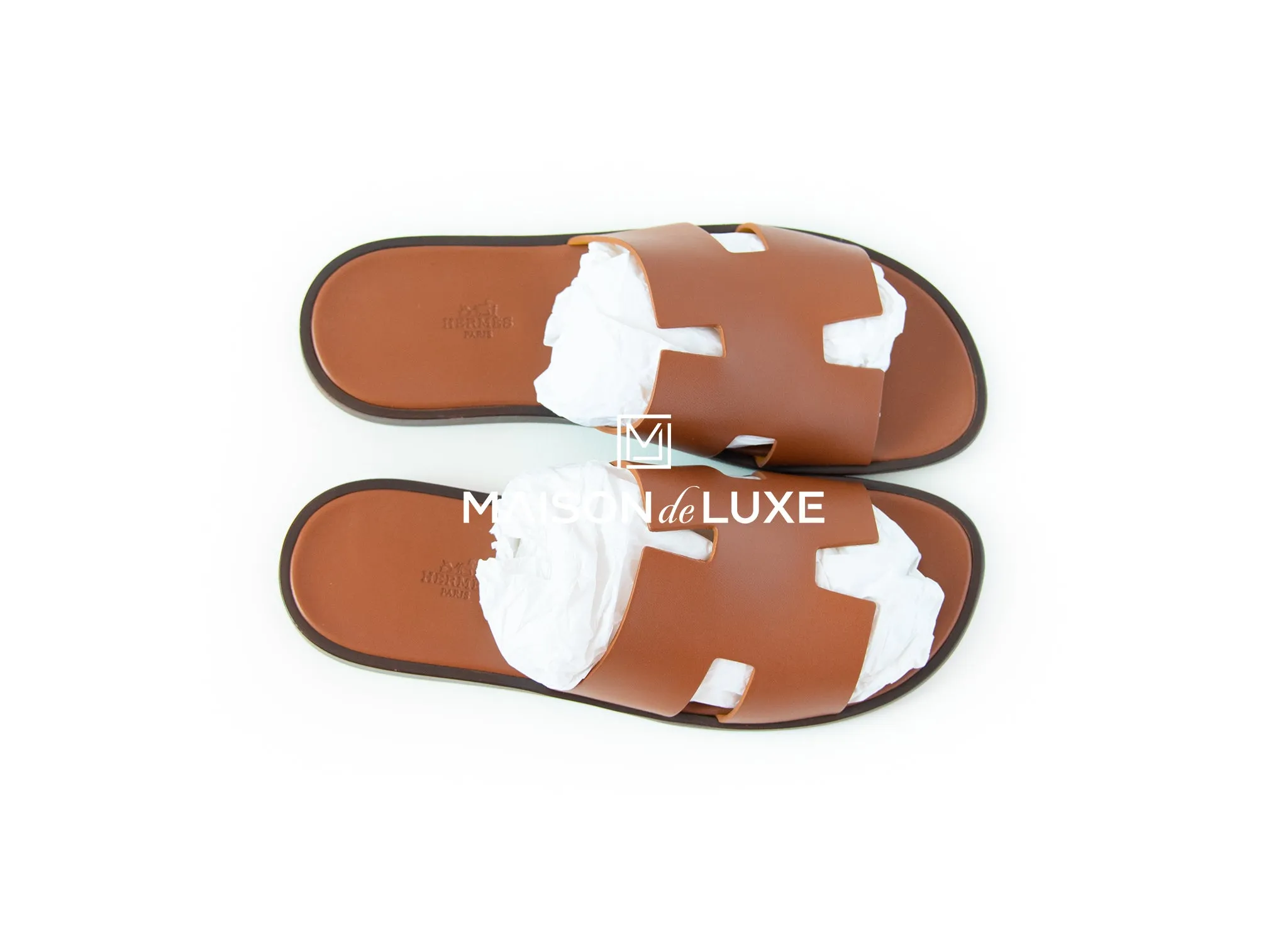 Hermes Men's Gold Brown Izmir Sandal 44