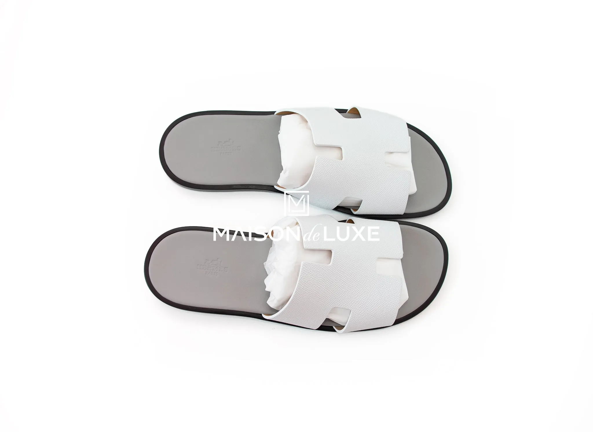 Hermes Men's White Gray Izmir Sandal 43.5